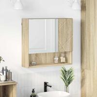 Spiegelkast met plank Sonoma eiken 59 x 17 x 55 cm Bewerkt hout