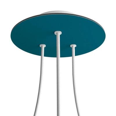 Ronde plafondkap minimalistisch 3 uitgangen - kleur zeegroen / petrol 20 cm