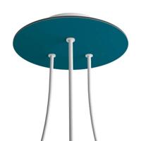 Ronde plafondkap minimalistisch 3 uitgangen - kleur zeegroen / petrol 20 cm