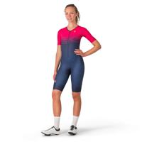 Castelli core tri w suit short sleeve blauw roze dames