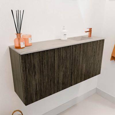 Toiletmeubel Mondiaz Joya Dlux | 90 cm | Meubelkleur Shadow | Faye wastafel Opalo Wasbak Rechts | 1 kraangat
