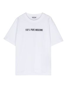 Moschino Kids t-shirt en coton à logo imprimé - Blanc