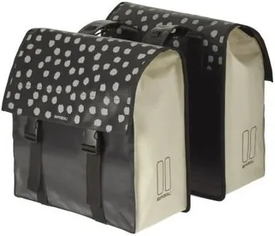 Dubbele fietstas Basil Urban Load 48-53 liter - Zwart / Wit Reflective