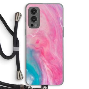 Roze explosie: OnePlus Nord 2 5G Transparant Hoesje met koord