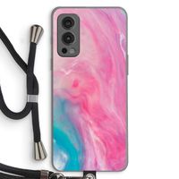 Roze explosie: OnePlus Nord 2 5G Transparant Hoesje met koord