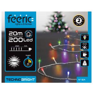 Kerstverlichting - gekleurd - 20 meter - 200 led lampjes - transparant snoer - 8 functies