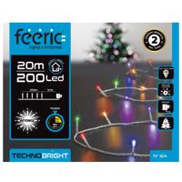 Kerstverlichting - gekleurd - 20 meter - 200 led lampjes - transparant snoer - 8 functies - thumbnail