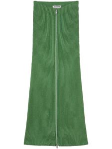 Jil Sander jupe crayon zippée à design nervuré - Vert