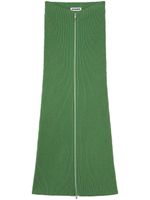 Jil Sander jupe crayon zippée à design nervuré - Vert