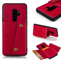 Lederen beschermhoes voor Galaxy S9 plus (rood)