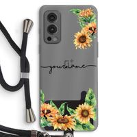 Zonnebloemen: OnePlus Nord 2 5G Transparant Hoesje met koord