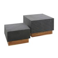 Hoyz Collection - Salontafel Blox Slate - Leisteen - Set van 2 - thumbnail