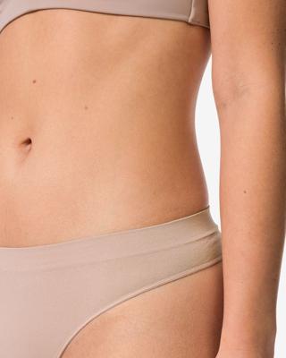 HEMA Damesstring naadloos micro beige (beige)