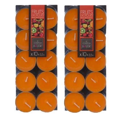 Atmosphera Geurtheelichtjes - 20x stuks - Exotisch Fruit geur - was/paraffine - 3,5 uur