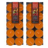Atmosphera Geurtheelichtjes - 20x stuks - Exotisch Fruit geur - was/paraffine - 3,5 uur