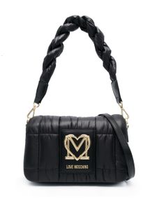 Love Moschino sac porté épaule matelassé à plaque logo - Noir
