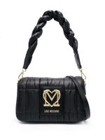 Love Moschino sac porté épaule matelassé à plaque logo - Noir
