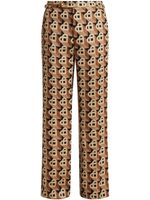 Casablanca Heart jacquard straight-leg trousers - Marron