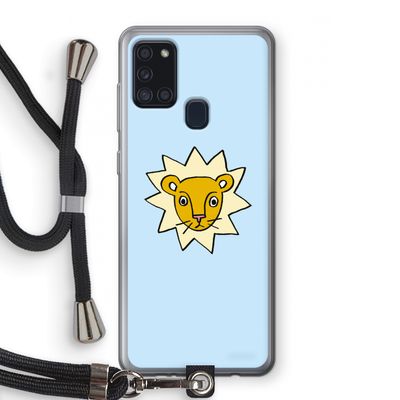 Kleine leeuw: Samsung Galaxy A21s Transparant Hoesje met koord
