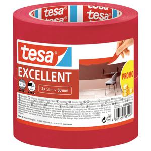 tesa EXCELLENT 56549-00000-00 Maskeertape Rood (l x b) 50 m x 50 mm 2 stuk(s)