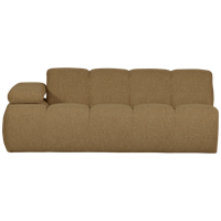 Woood Mojo 2-zits bank arm links bouclé Geel/Bruin Melange