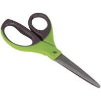 Q-CONNECT schaar Premium, ft 21 cm, rechts en links, scherpe punt, RVS, grijs/groen, blister van 1 stuk