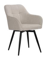 Artistiq Draaibare Eetkamerstoel 'Shontelle' Structuurstof, kleur Beige