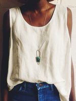 Sleeveless Cotton-Blend T-shirt - thumbnail