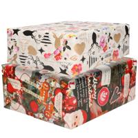 Luxe Kerst inpakpapier - cadeaupapier - 2 verschillende prints - 6x rollen - 250 x 70 cm Luxe Kerst inpakpapier - cadeaupapier - 2 verschillende prints - 6x rollen - 250 x 70 cm