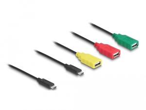 DeLOCK 64203 tussenstuk voor kabels USB Type-C 3 x USB-A female + 1 x USB-C Meerkleurig