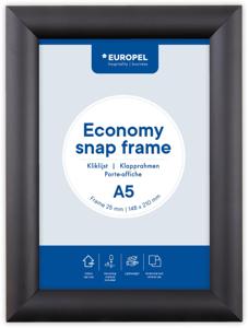 Europel Clicklijst Economy, lijst 25 mm, ft A5, zwart