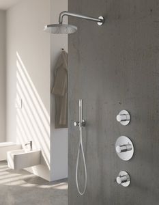 Hotbath Get Together complete thermostatische douche-inbouwset Buddy met twee stopkranen, chroom