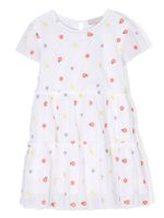 Stella McCartney Kids robe fleurie à design superposé - Blanc