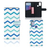 Alcatel 1S (2021) | Telefoon Hoesje | Zigzag Blauw