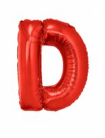 Folieballon Rood Letter 'D' groot