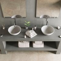 Opbouwwastafel Ideavit Solidthin 39x39x14.5 cm Solid Surface Mat Wit