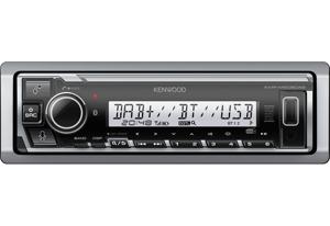 Kenwood KMR-M508DAB Autoradio enkel DIN Aansluiting voor stuurbediening, Bluetooth handsfree, DAB+ tuner, Spatwaterdicht