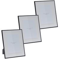 3x stuks aluminium fotolijst zwart geschikt voor een foto van 20 x 25 cm - Fotolijsten