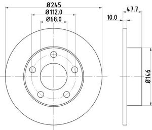 Remschijf Gecoat 53952PRO 8DD355105681