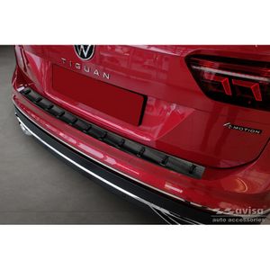 Zwart RVS Bumper beschermer passend voor Volkswagen Tiguan II 2016-2020 & Facelift 2020- 'STRONG AV254018