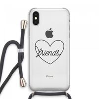 Friends heart black: iPhone XS Max Transparant Hoesje met koord