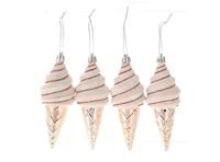 HBX Natural Living Kersthanger ijsje set a 4 stuks roze