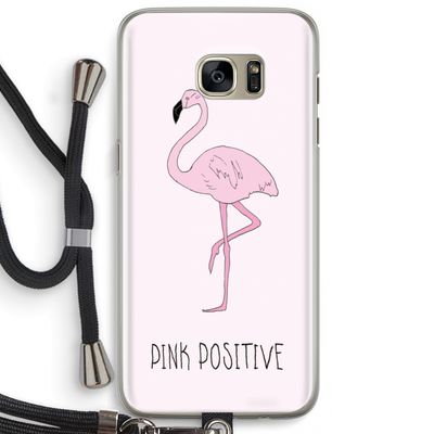 Pink positive: Samsung Galaxy S7 Edge Transparant Hoesje met koord