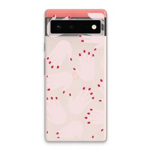 Hands pink: Google Pixel 6 Transparant Hoesje
