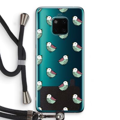 Vogeltjes: Huawei Mate 20 Pro Transparant Hoesje met koord