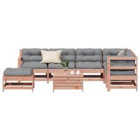 8-delige Loungeset met kussens massief douglashout