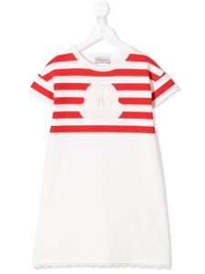 Moncler Enfant robe à bande logo - Blanc