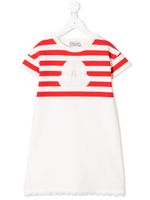 Moncler Enfant robe à bande logo - Blanc