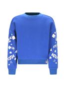 NoNo winter sweater meisjes - blauw - Konono - furry, mouwprint