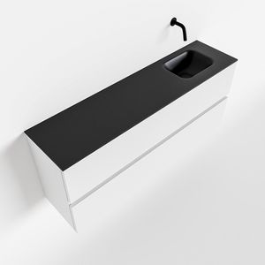 Toiletmeubel Mondiaz Ada | 120 cm | Meubelkleur Talc | Lex wastafel Urban Rechts | Zonder kraangat
